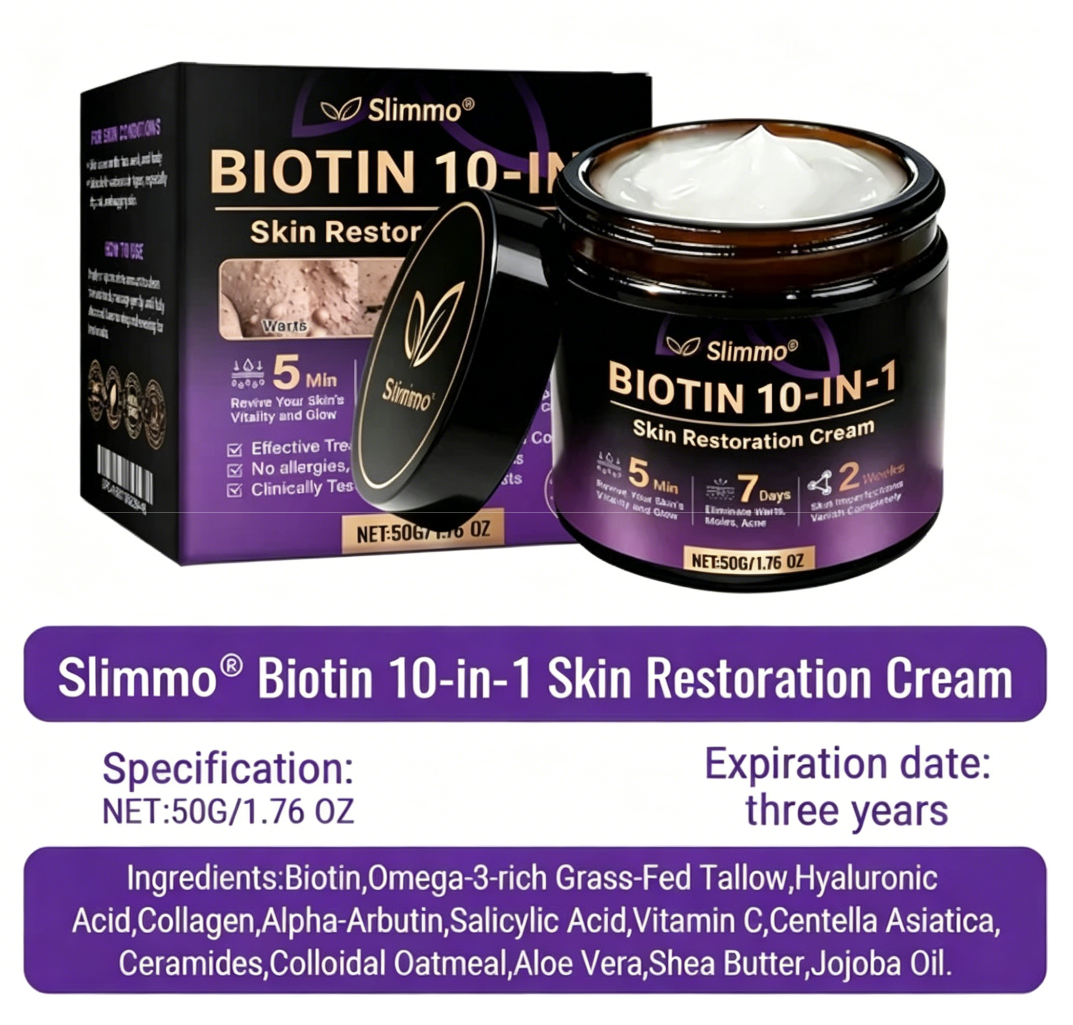 Made and Shipped from USA ✨QIAWI® Biotin 10-in-1 Skin Restoration Cream 🍀