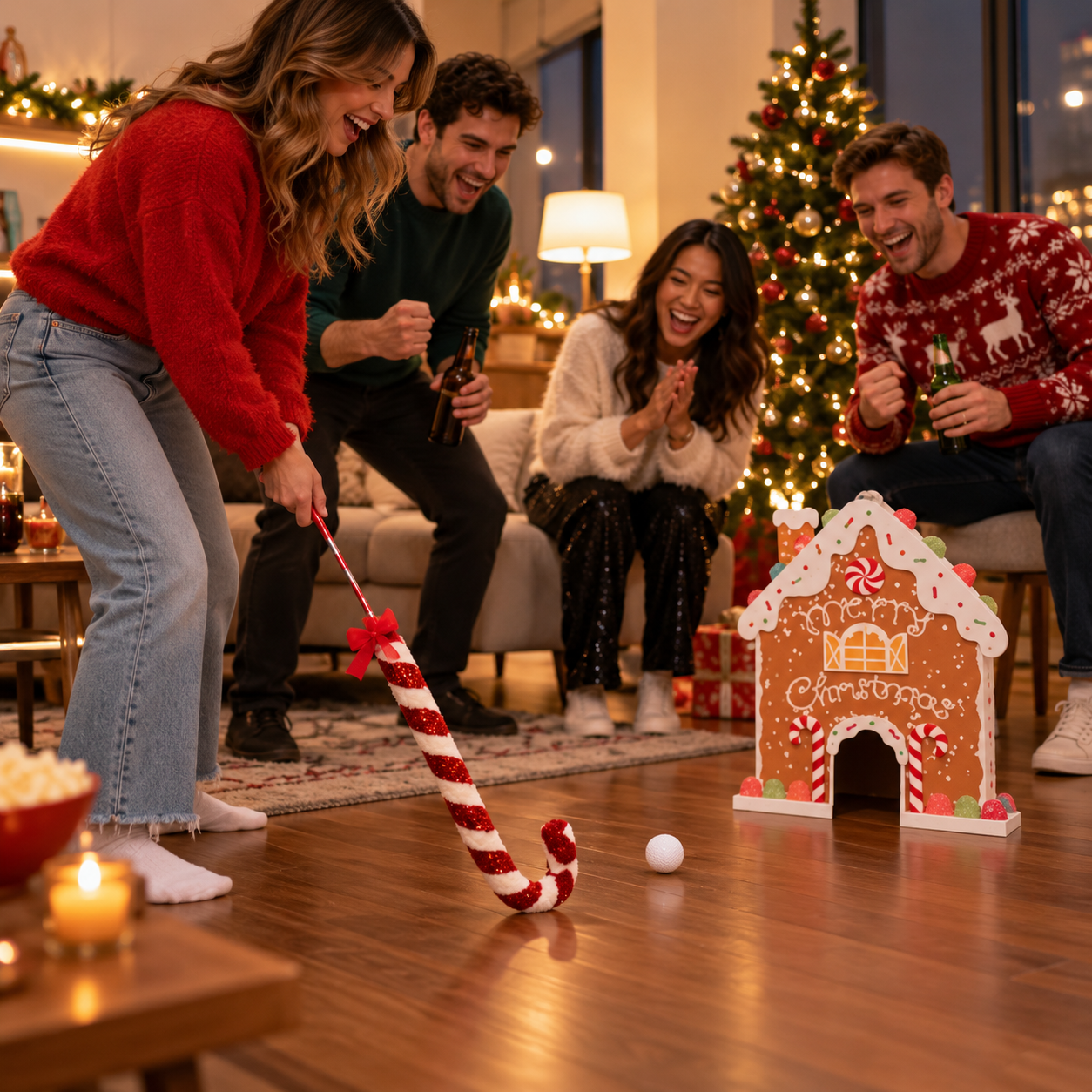 🔥LAST DAY 49% OFF -🎅 Gingerbread Golf Game Set - Best Christmas Game