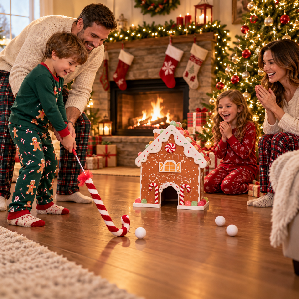 🔥LAST DAY 49% OFF -🎅 Gingerbread Golf Game Set - Best Christmas Game