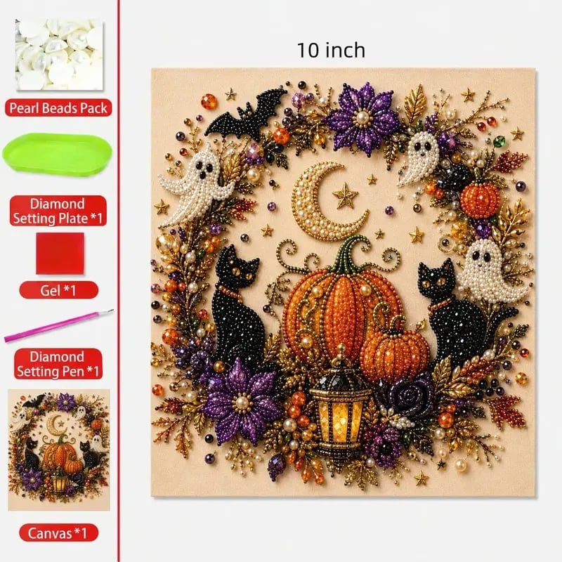 🔥Last Day Sale 70% OFF - 👻3D Spooky Diamond Painting Halloween DIY Kit