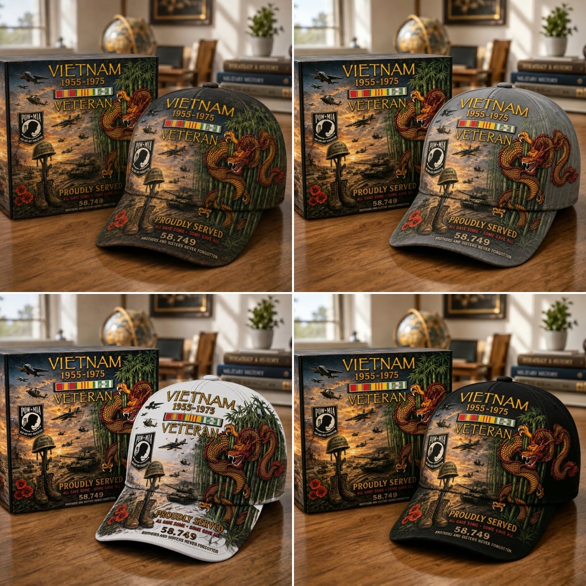 Vietnam Veteran memorial cap lifestyle display
