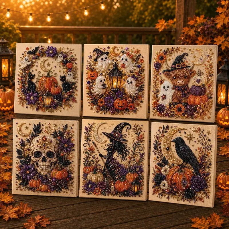 🔥Last Day Sale 70% OFF - 👻3D Spooky Diamond Painting Halloween DIY Kit