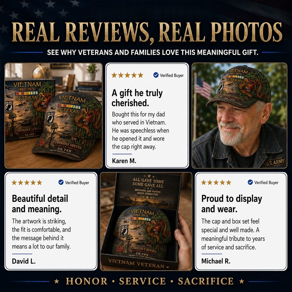 Vietnam Veteran Memorial Cap display
