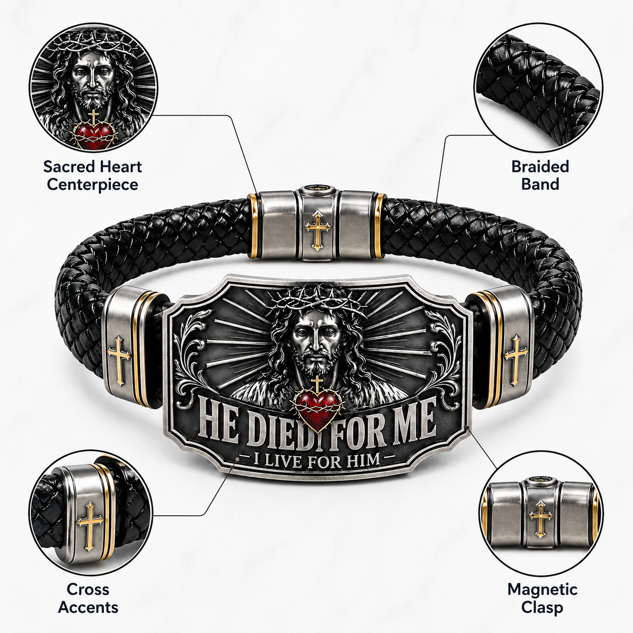 Man wearing the He Died for Me bracelet