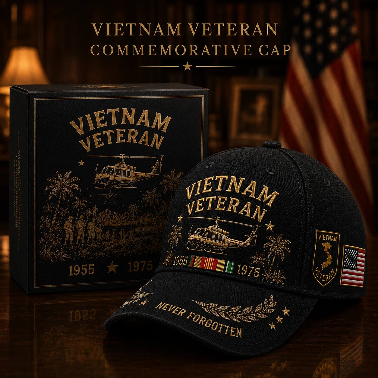🔥Veterans Day Sale 60% OFF 🔥🇺🇸🎖️ Vietnam Veteran 1955–1975 Memorial Cap