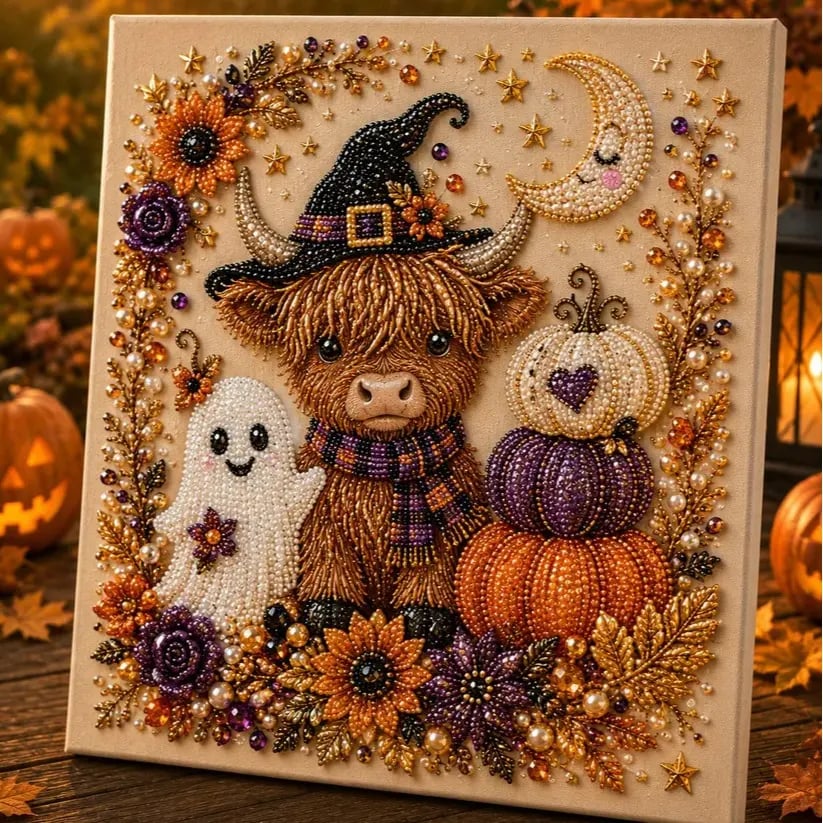 🔥Last Day Sale 70% OFF - 👻3D Spooky Diamond Painting Halloween DIY Kit