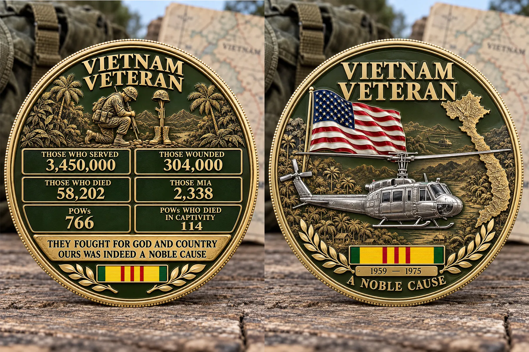 🎁Veterans Day Sale 50% OFF🎁 A Noble Cause — Vietnam Veteran Service & Sacrifice Commemorative Medallion