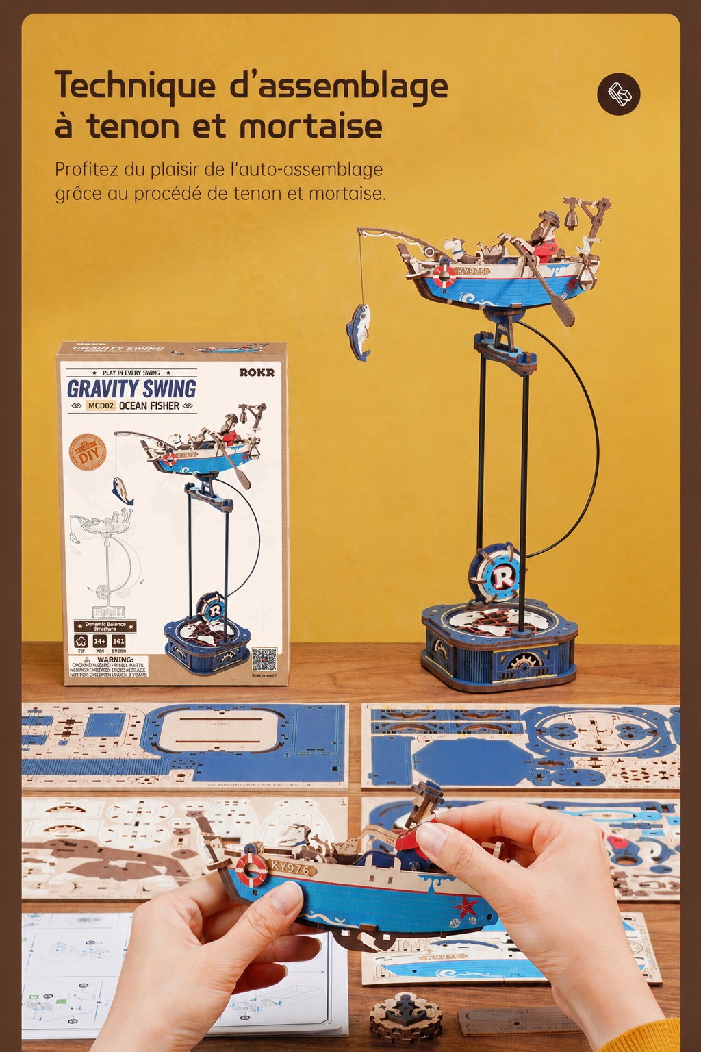 ROKR Gravity Swing Ocean Fisher et Sky Captain desktop pendulum ornaments