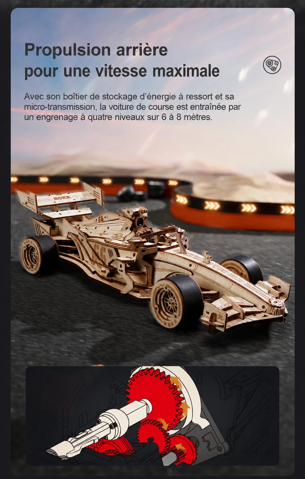 ROKR Racing Car LK505 cover avec F1 speed ahead theme