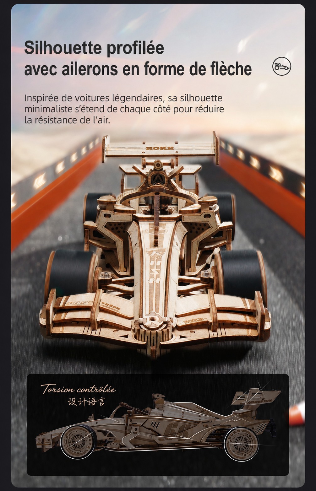 ROKR Racing Car LK505 cover avec F1 speed ahead theme