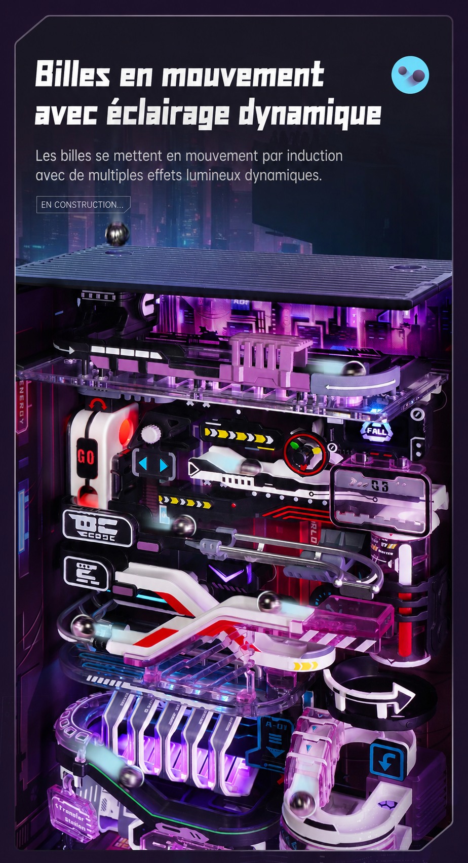 ROKR The Future City - circuit de billes mecanique puzzle 3D MR02S, visuel de detail 1