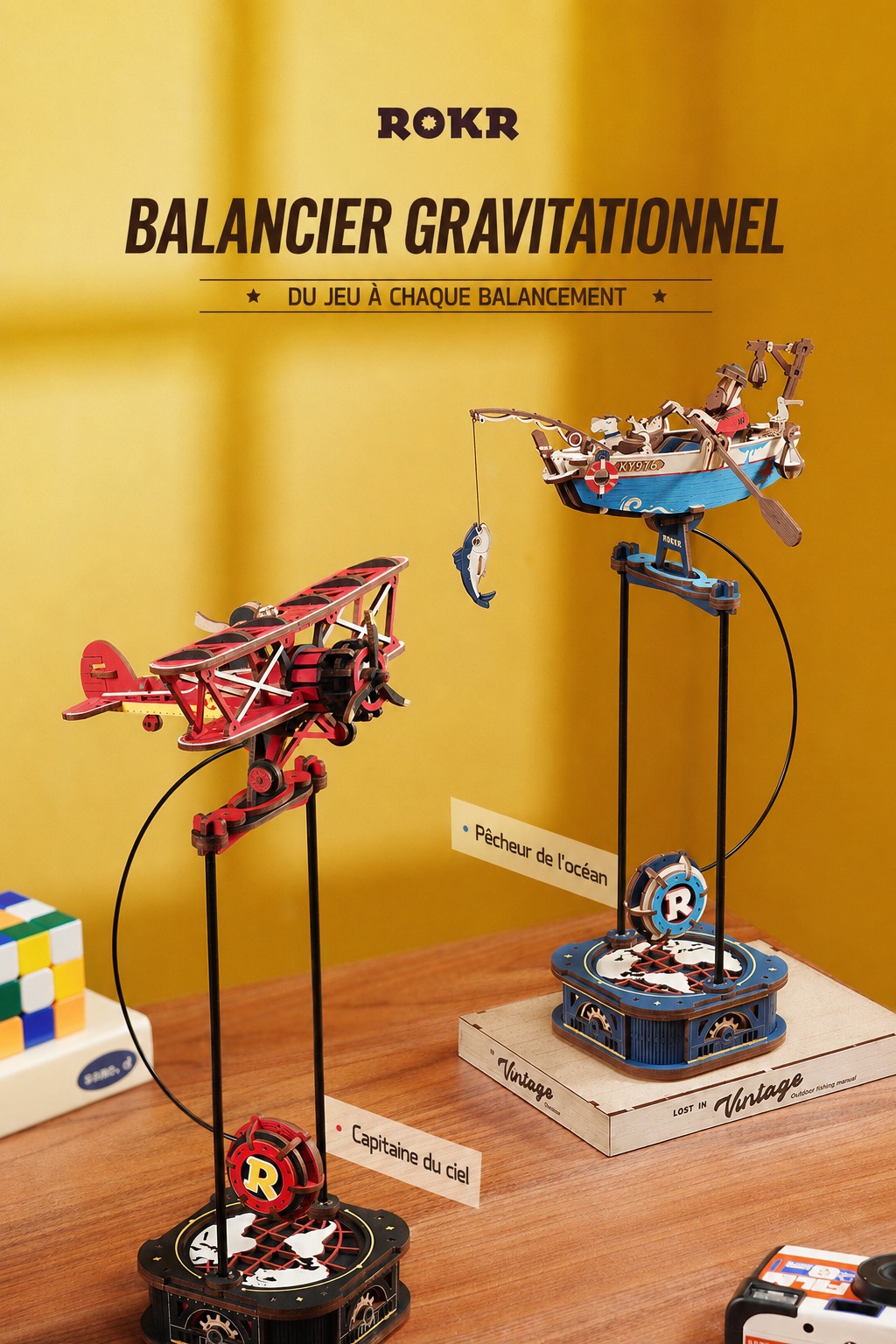ROKR Gravity Swing Ocean Fisher et Sky Captain desktop pendulum ornaments