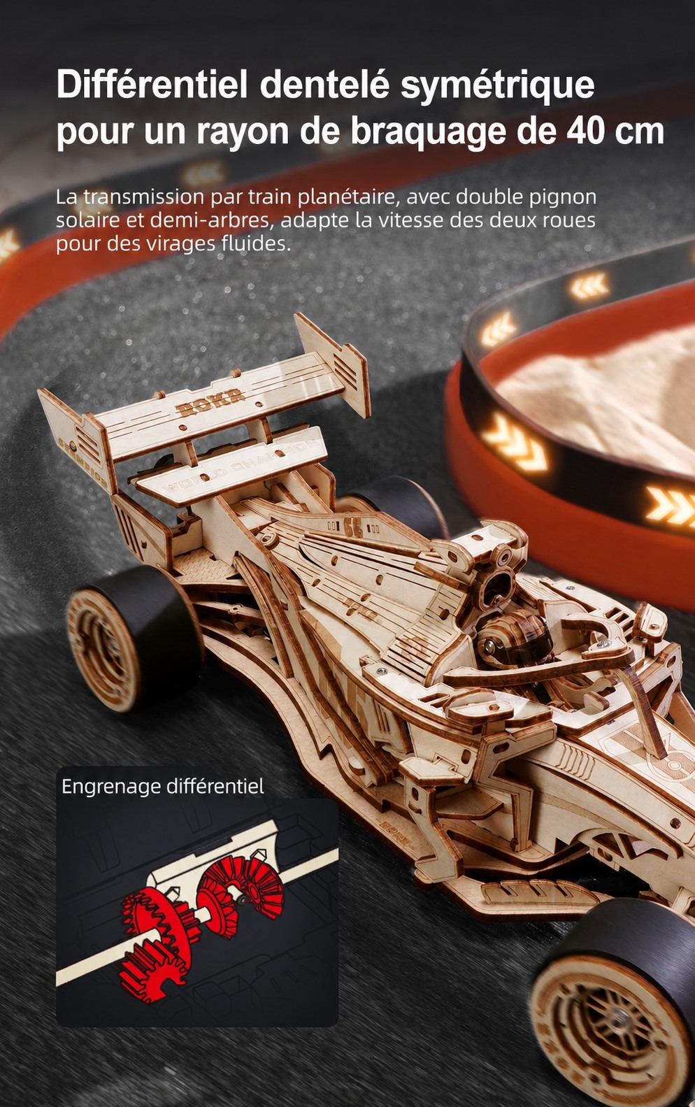 ROKR Racing Car LK505 cover avec F1 speed ahead theme
