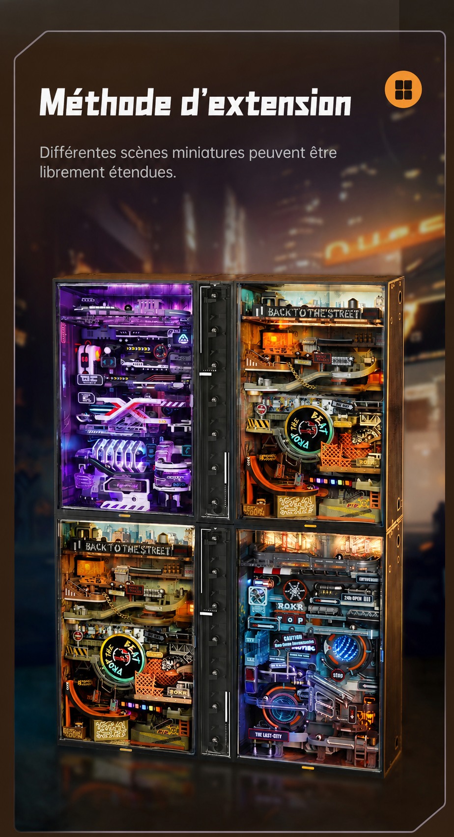 ROKR Hip-Hop Street MR03S marble run cover avec mechanical city scene