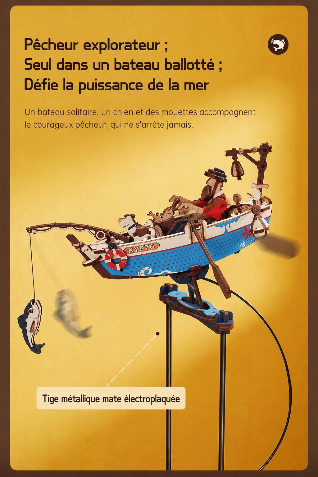 ROKR Gravity Swing Ocean Fisher et Sky Captain desktop pendulum ornaments