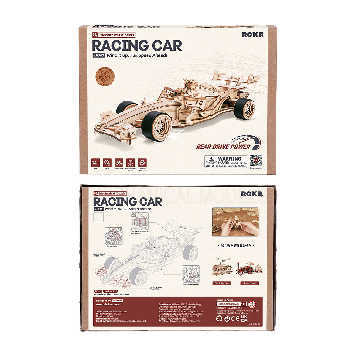 Ensemble ROKR Racing Car LK505 avant et arrière avec détails du produit