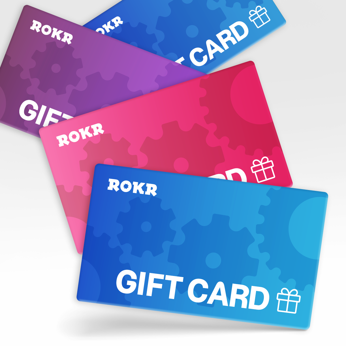Carte-cadeau ROKR en plusieurs dénominations colorées