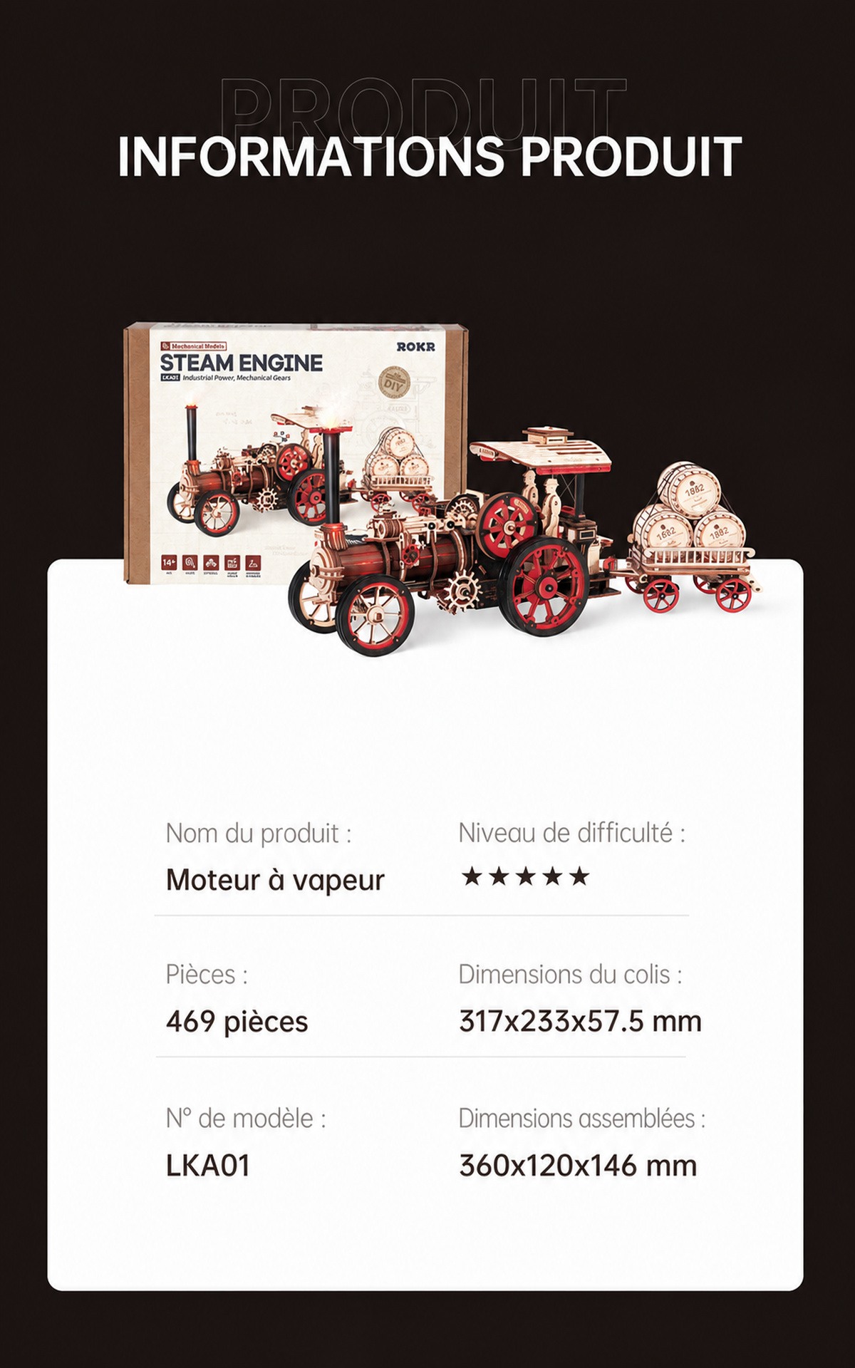 ROKR Steam Engine LKA01 steam engine title affiche