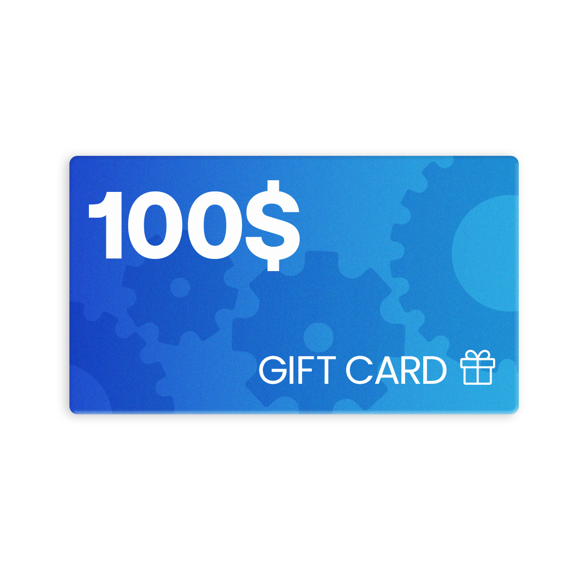 Conception de carte-cadeau bleue ROKR de 100 dollars
