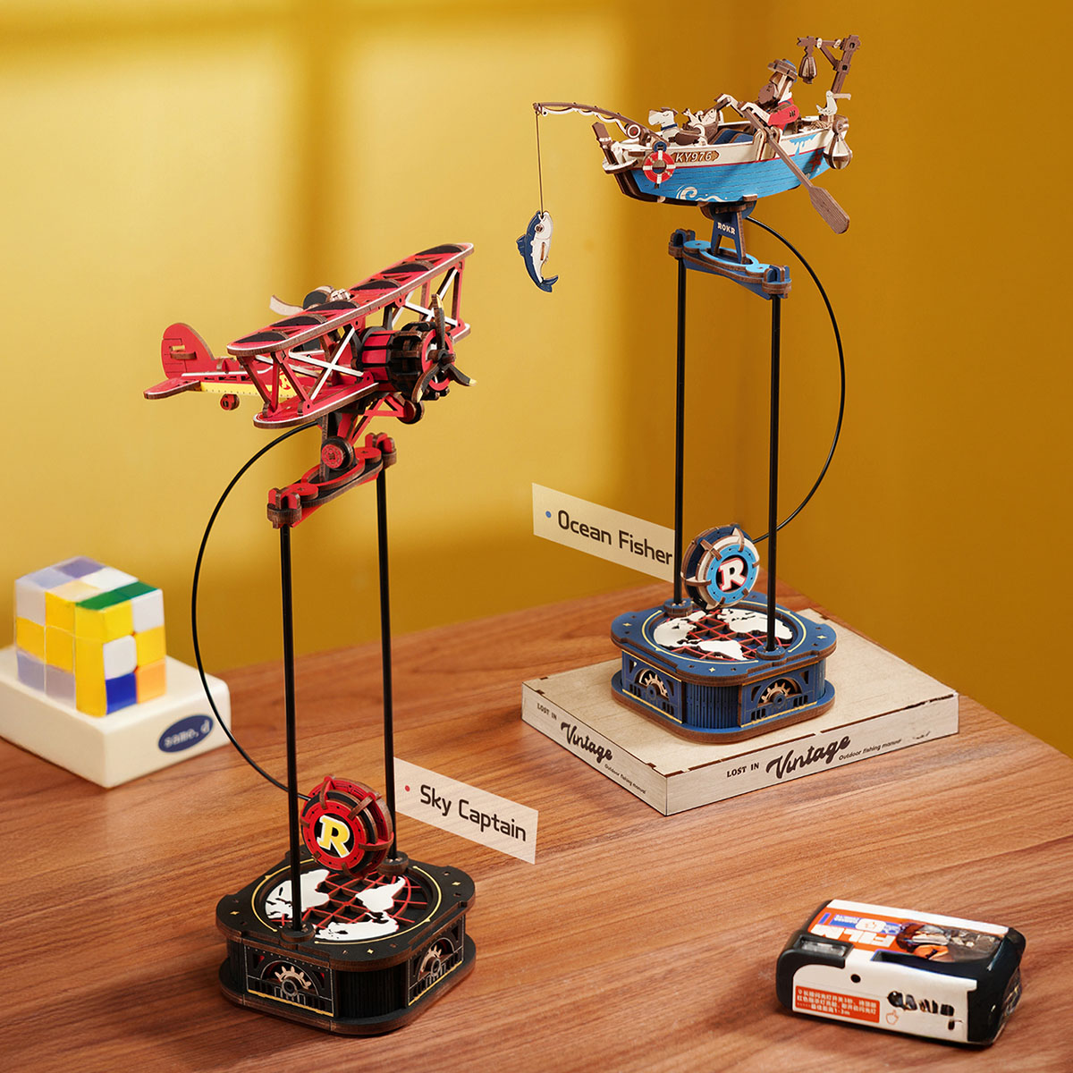 ROKR Gravity Swing Ocean Fisher et Sky Captain ensemble d'affichage de jouets pendulaires