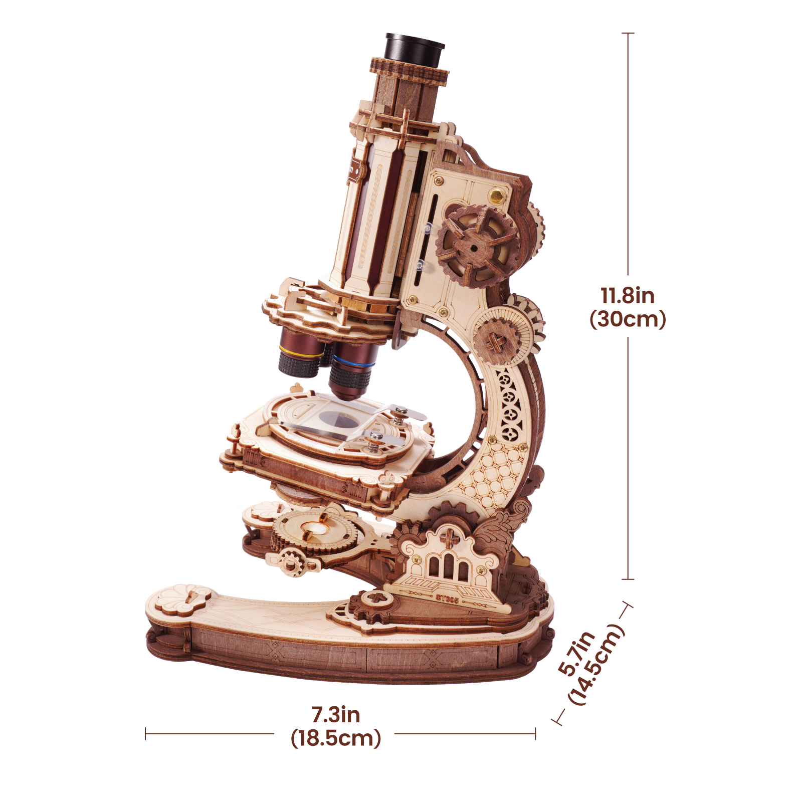 Vue produit supplémentaire 11 de ROKR Microscope ST005 - Kit de maquette en bois 3D, SKU ST005
