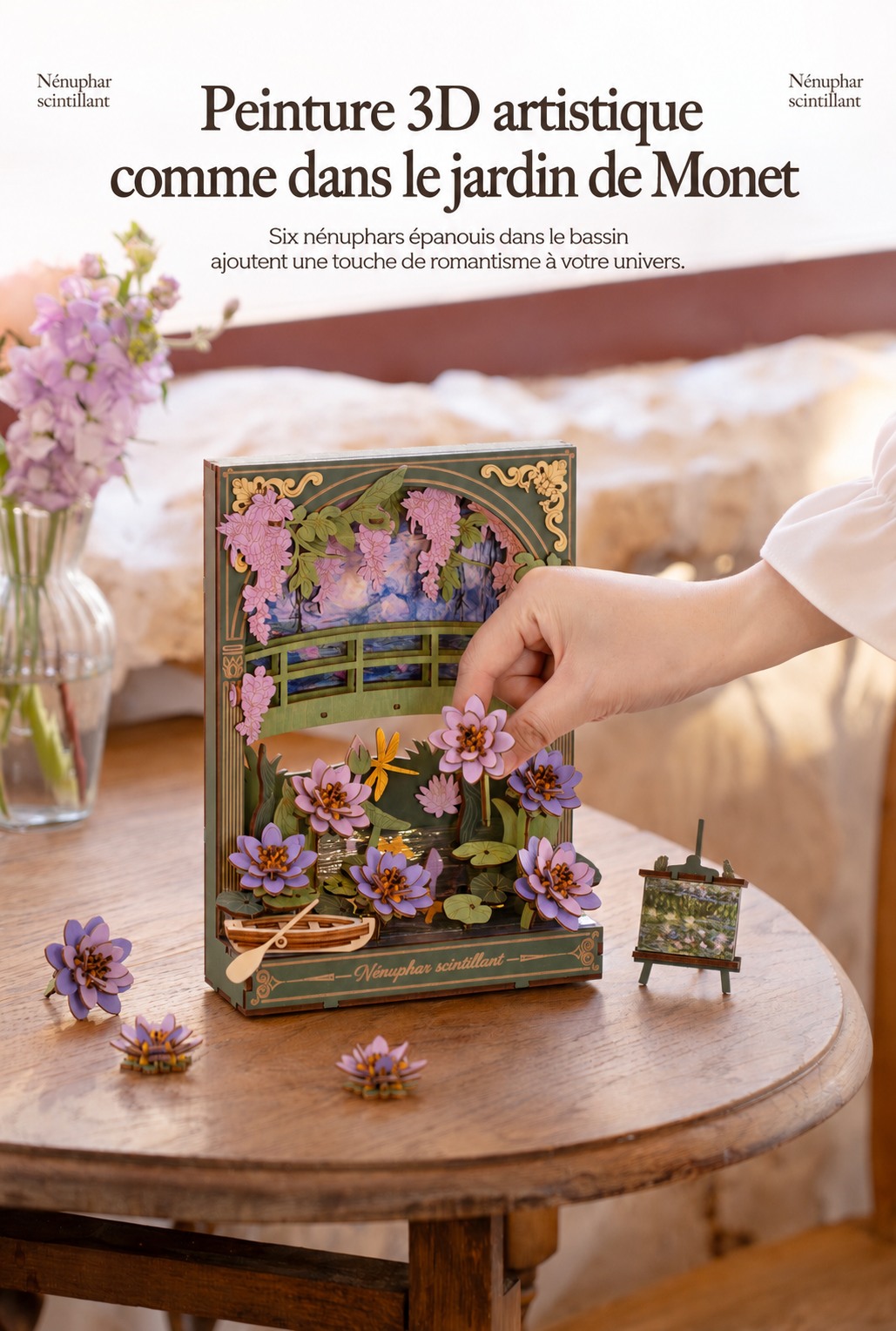 Rowood Glittering Water Lily TH001 cover avec moonlit garden scene