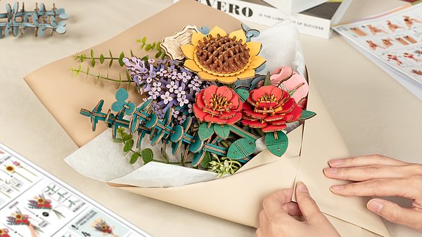 Comment assembler votre propre puzzle 3D de bouquets en bois