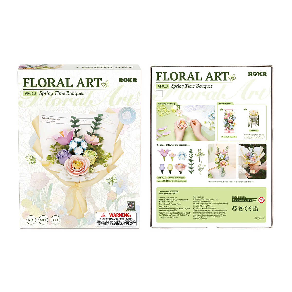 Emballage ROKR Spring Time Bouquet AF01J recto et verso avec détails du produit