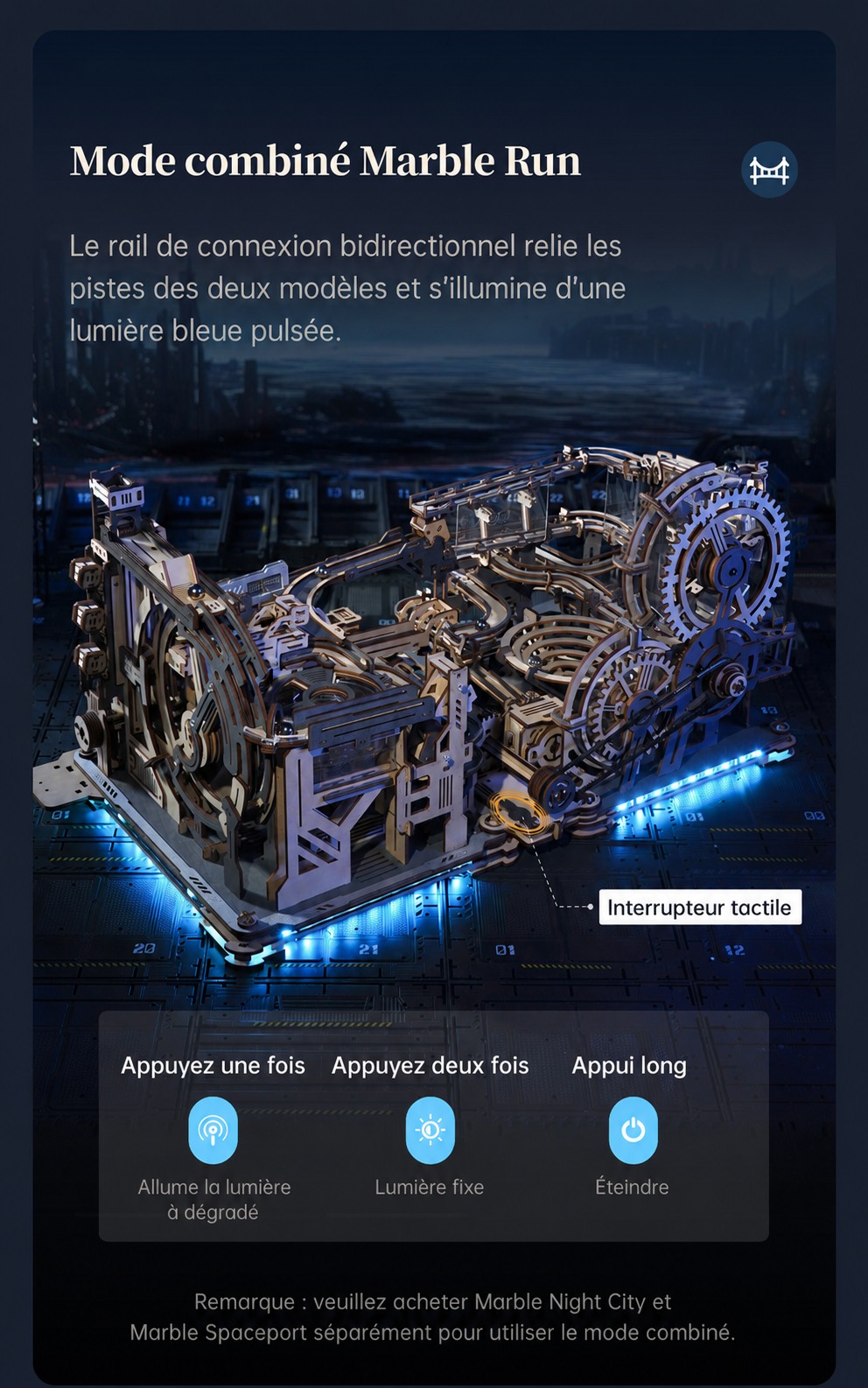 ROKR Marble Spaceport LGC01, experience 3-en-1 avec Night City et kit de liaison