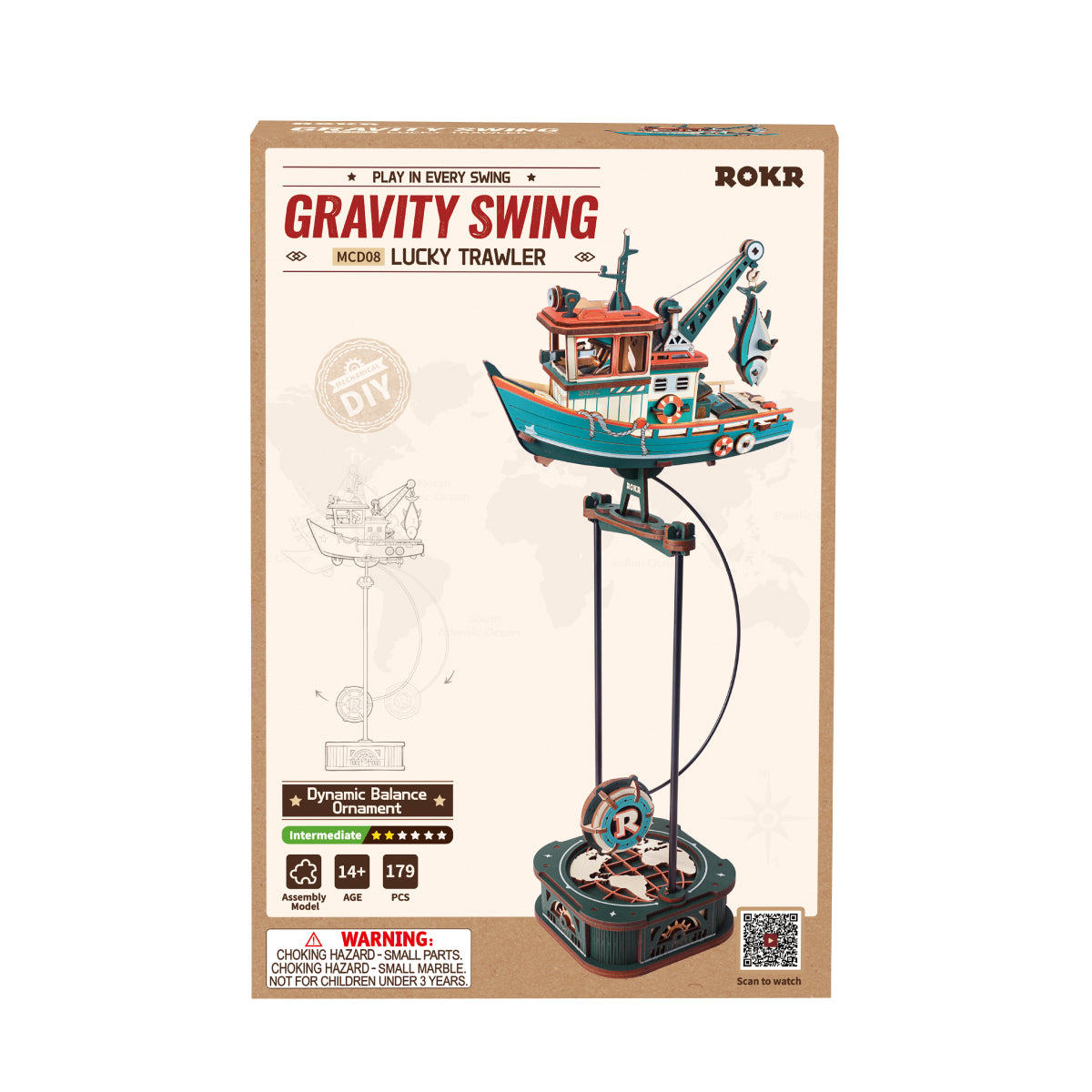 Vue produit supplémentaire 6 de ROKR Lucky Trawler MCD08 – Balancier pendule Puzzle 3D, SKU MCD08