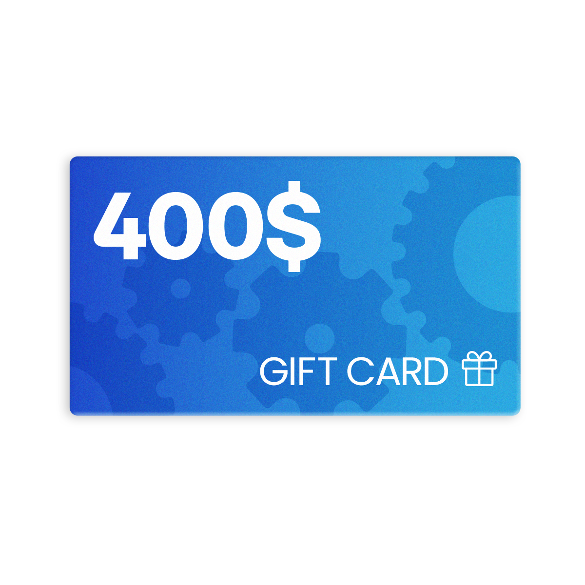 Conception de carte-cadeau bleue ROKR de 400 dollars