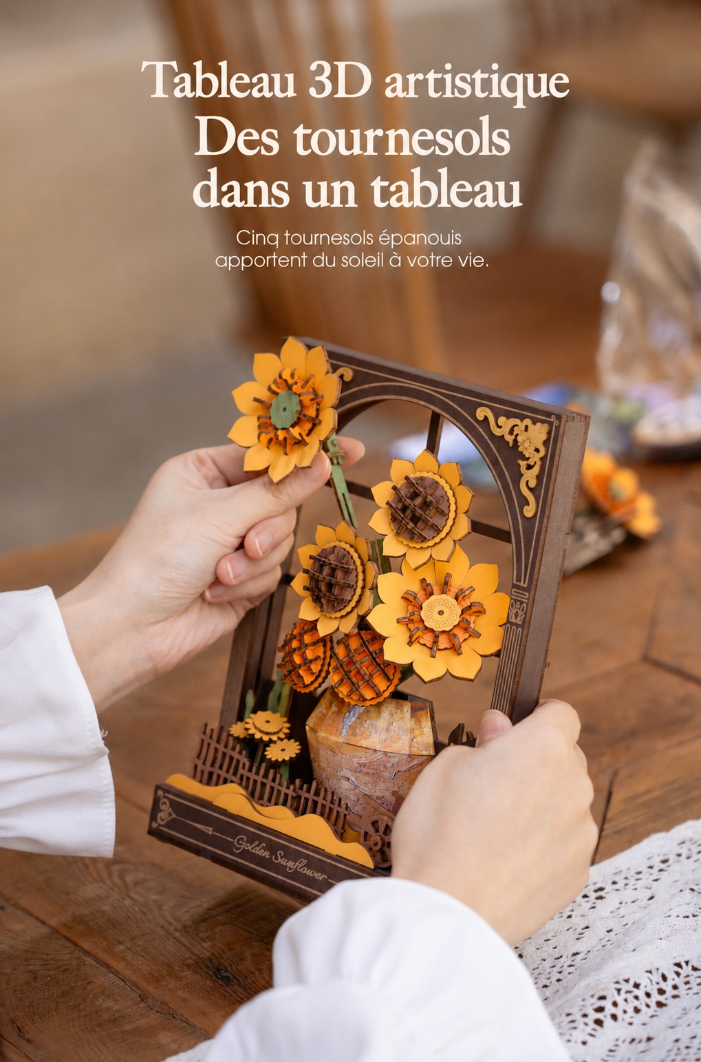 Rowood Golden Sunflower TH002 cover avec bright sunflower painting scene