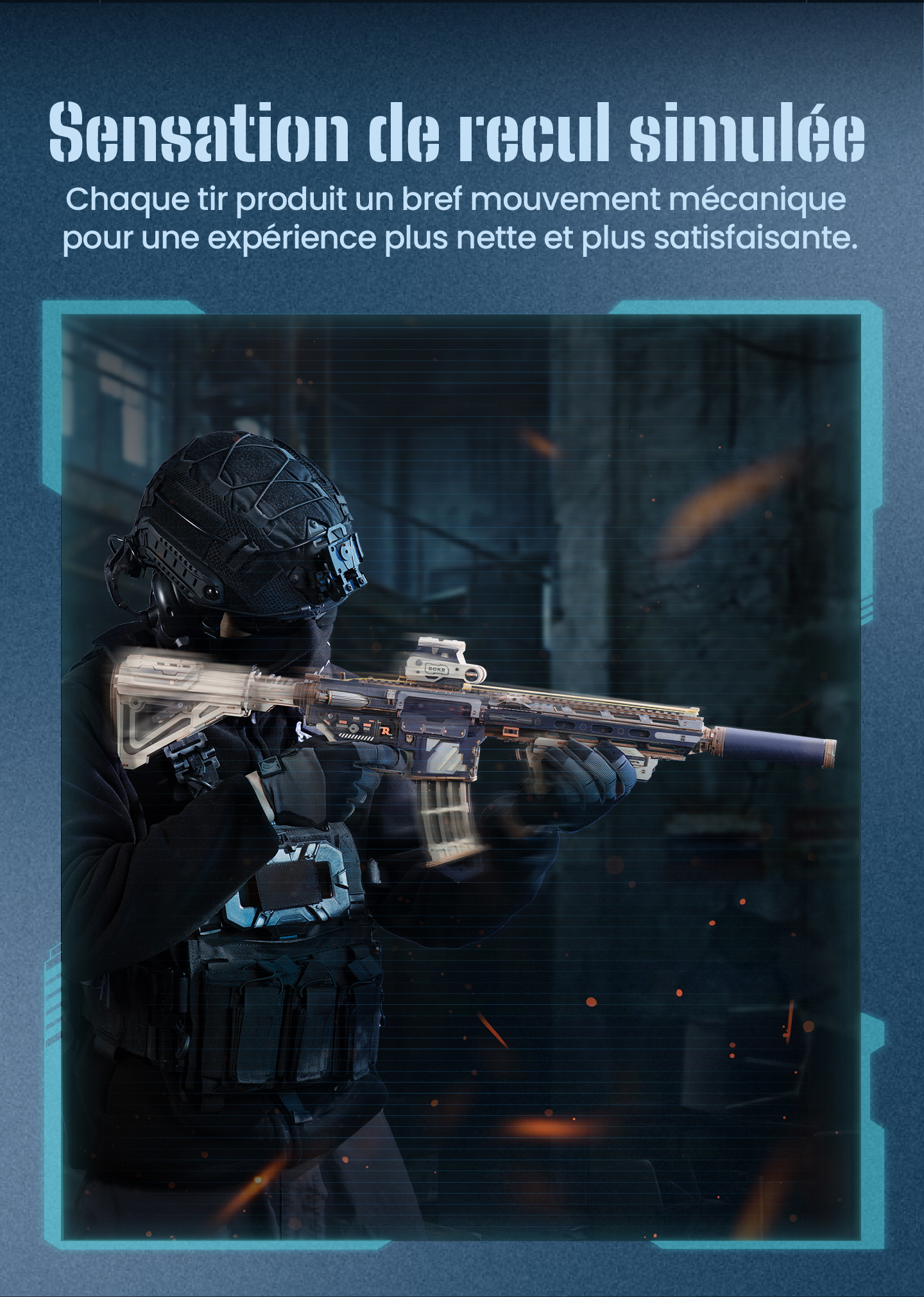 Modèle terminé et présentation détaillée de Carabine ROKR M416 LQB02 - Kit de Puzzle 3D en Bois, SKU LQB02