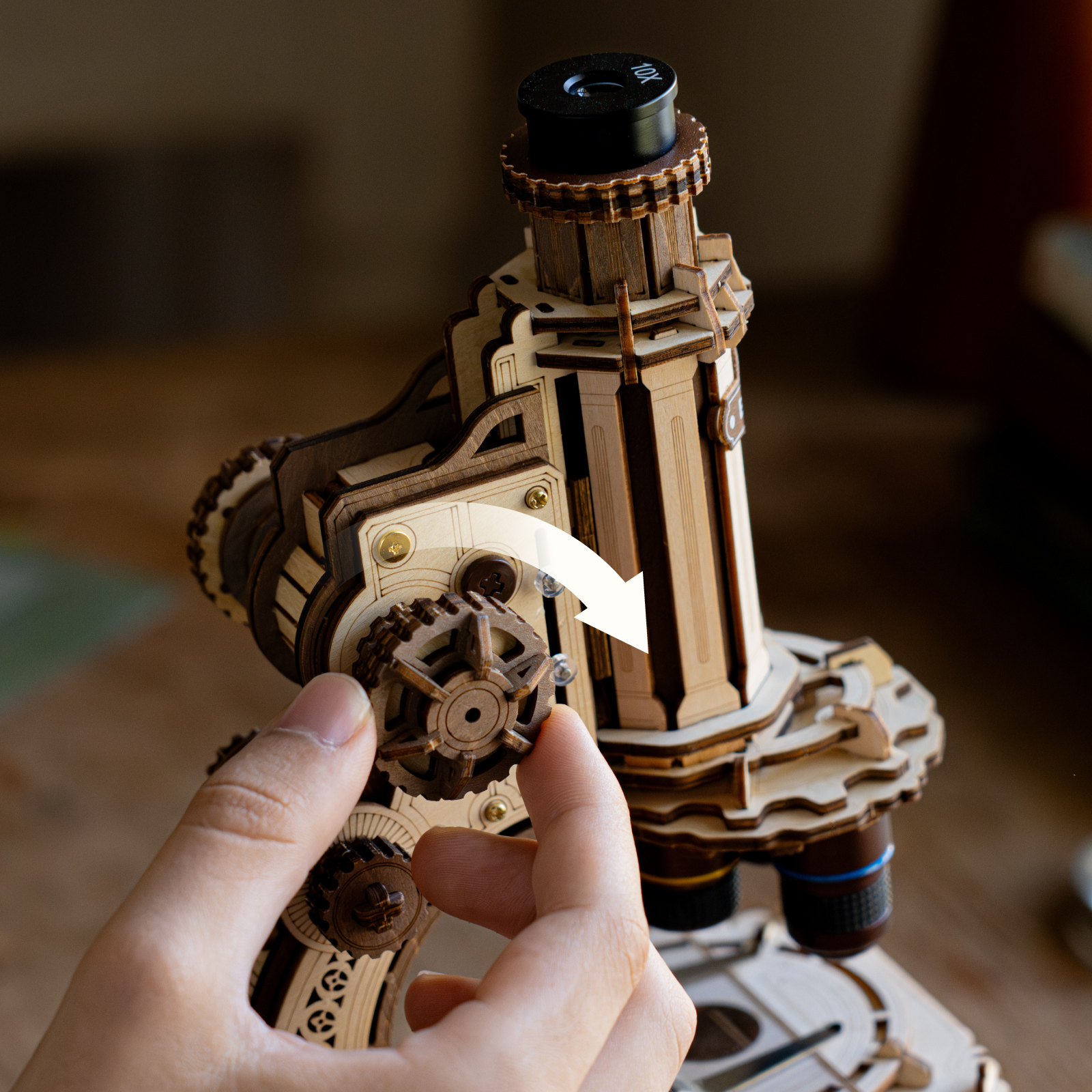 Vue produit supplémentaire 5 de ROKR Microscope ST005 - Kit de maquette en bois 3D, SKU ST005