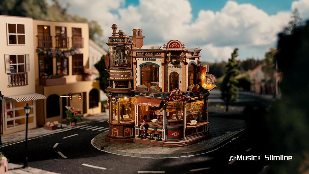 Puzzle en bois 3D ROKR Coffee Factory