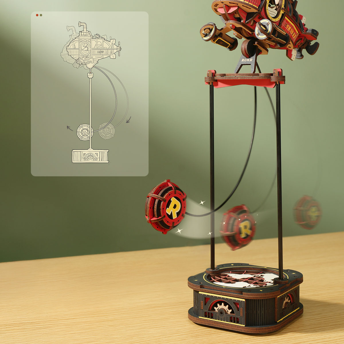 ROKR Deep-sea Adventurer MCD04 ornement sous-marin oscillant avec diagramme de chemin d'équilibre