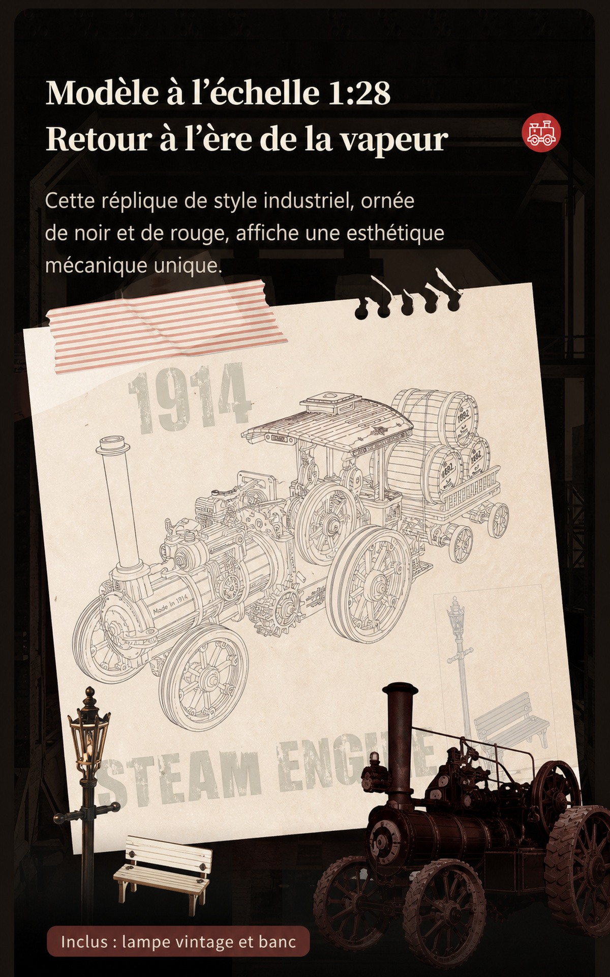 ROKR Steam Engine LKA01 steam engine title affiche