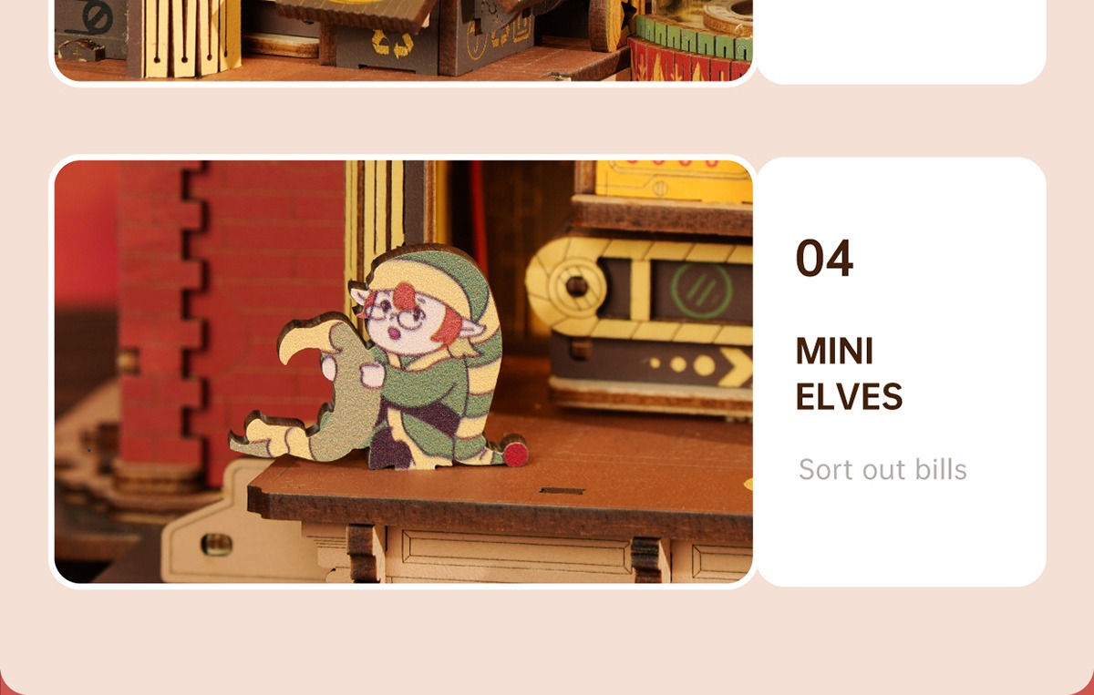 ROKR Dream Gift Factory EAB01 cover avec festive toy factory scene