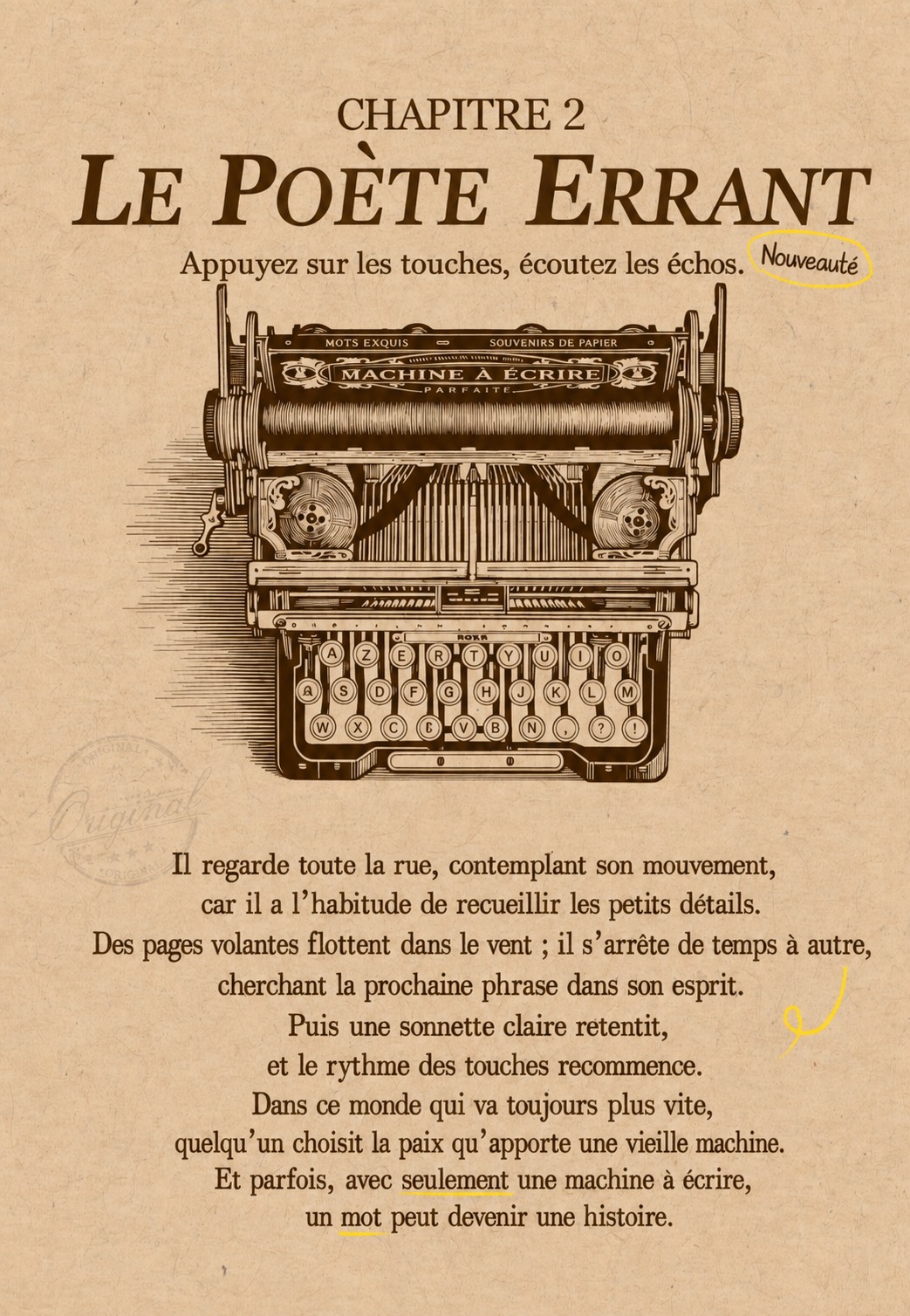 Mechanical Typewriter Magic Version wetering poet design concept graphic