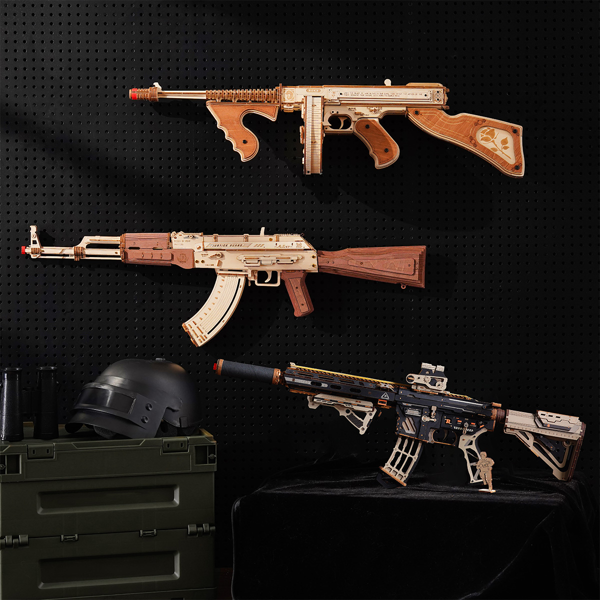 Vue produit supplémentaire 12 de Carabine ROKR M416 LQB02 - Kit de Puzzle 3D en Bois, SKU LQB02