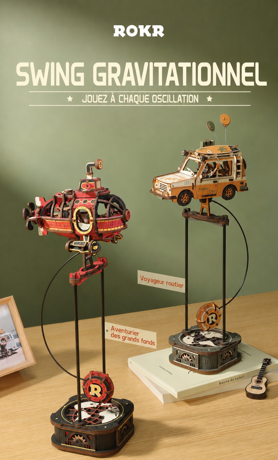 ROKR Gravity Swing Road Tripper MCD03 et Deep-sea Adventurer desktop ornaments