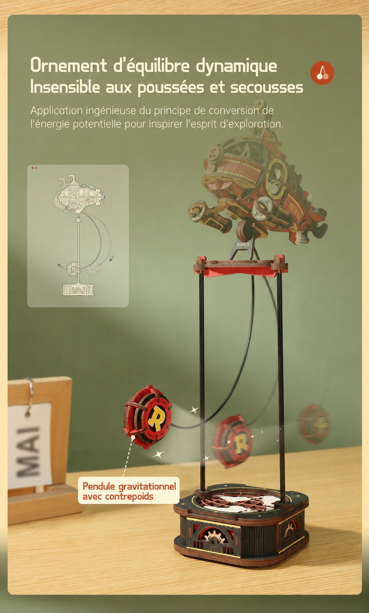 ROKR Gravity Swing Deep-sea Adventurer MCD04 et Road Tripper desktop ornaments