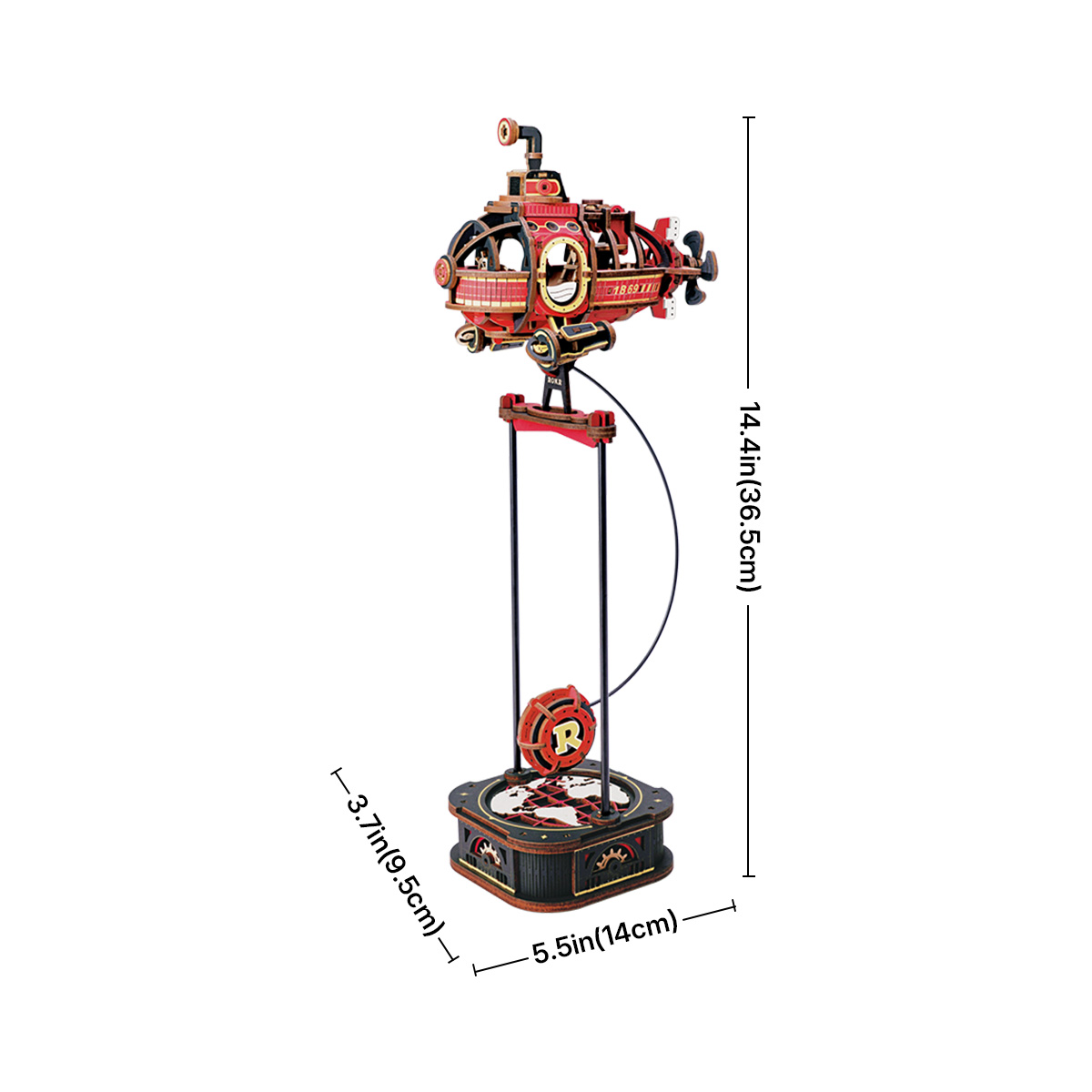 Graphique de taille ROKR Deep-sea Adventurer MCD04 montrant un grand ornement de balance de bureau