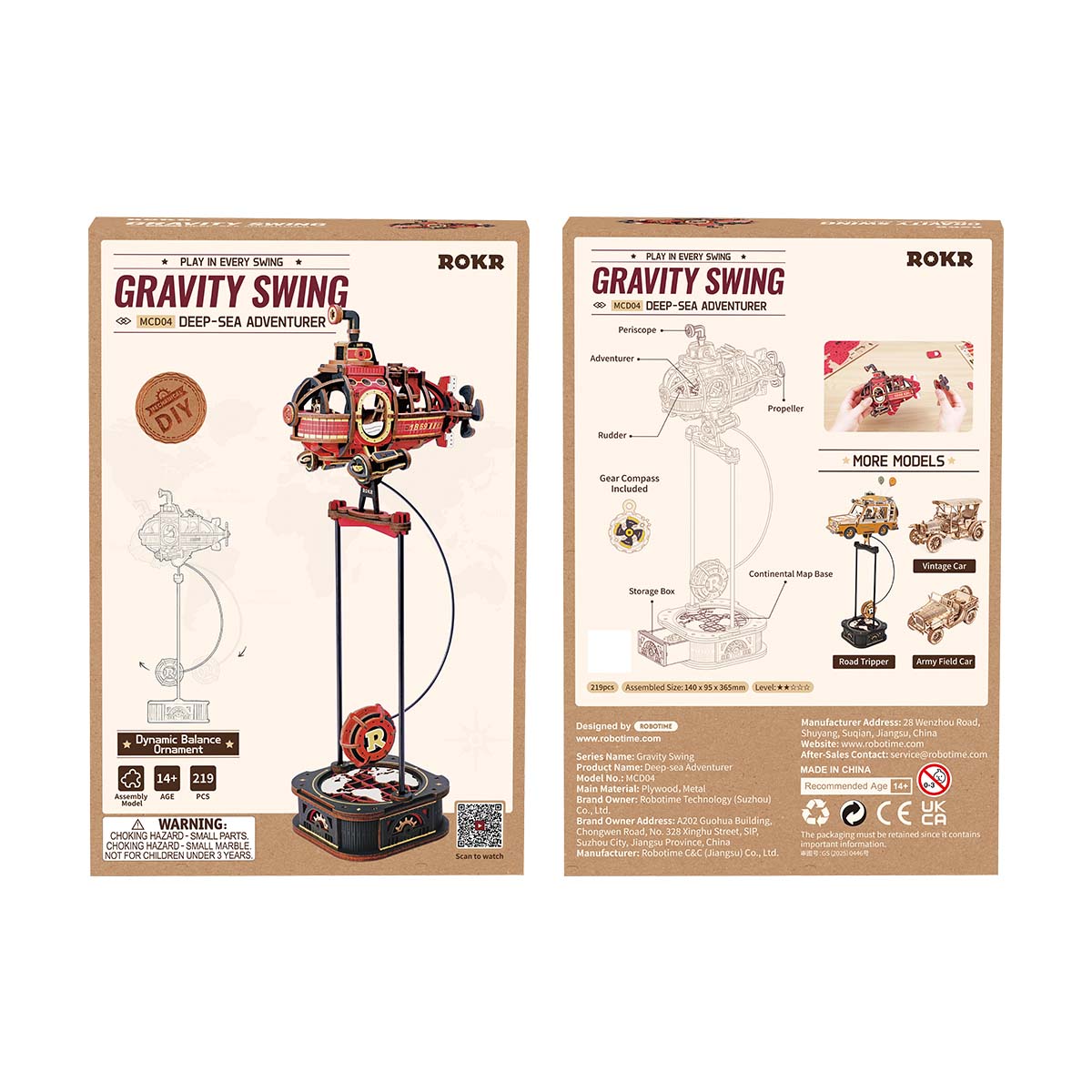 Emballage ROKR Deep-sea Adventurer MCD04 recto et verso avec instructions du produit