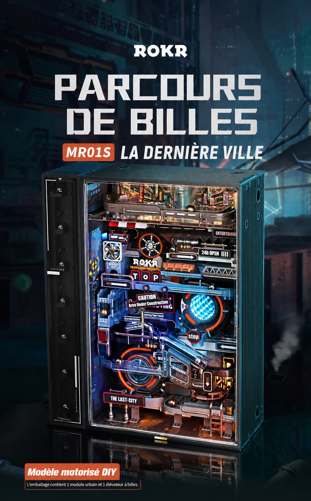 ROKR The Last City - circuit de billes mecanique puzzle 3D MR01S, visuel de detail 1