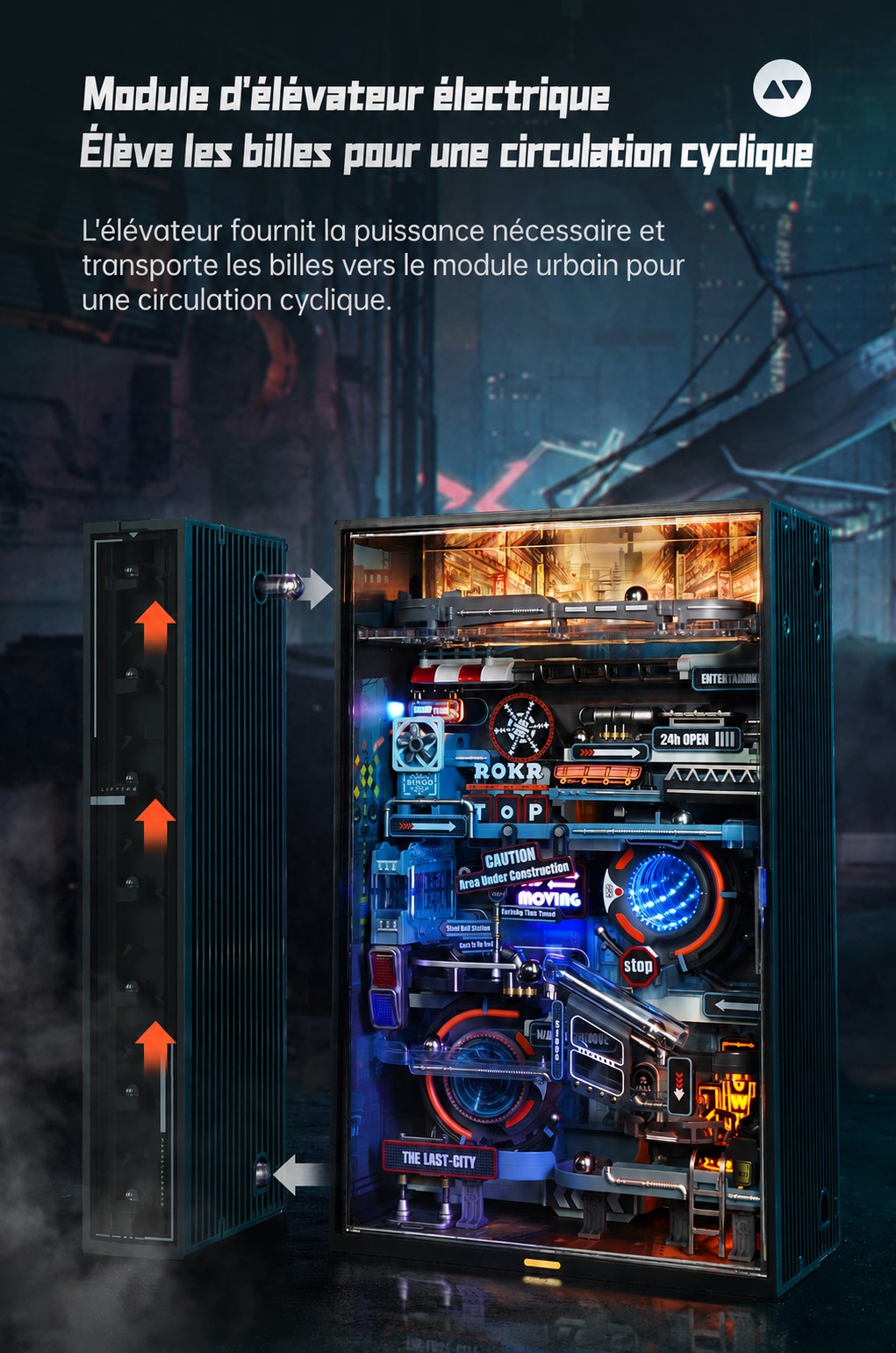 ROKR The Last City - circuit de billes mecanique puzzle 3D MR01S, visuel de detail 4