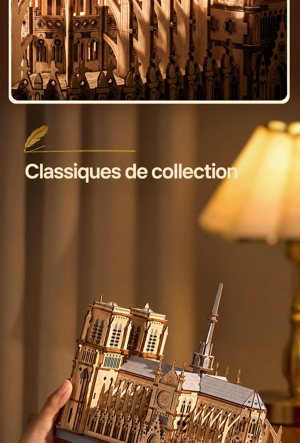 Rowood Cathedrale de Paris - puzzle 3D en bois TG511, visuel de detail 7
