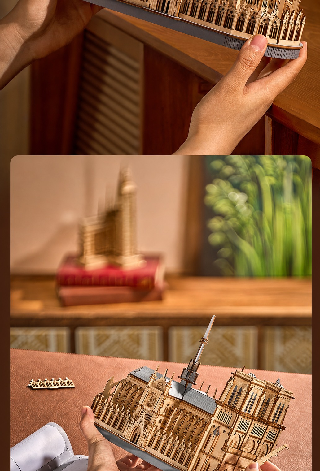 Rowood Cathedrale de Paris - puzzle 3D en bois TG511, visuel de detail 8