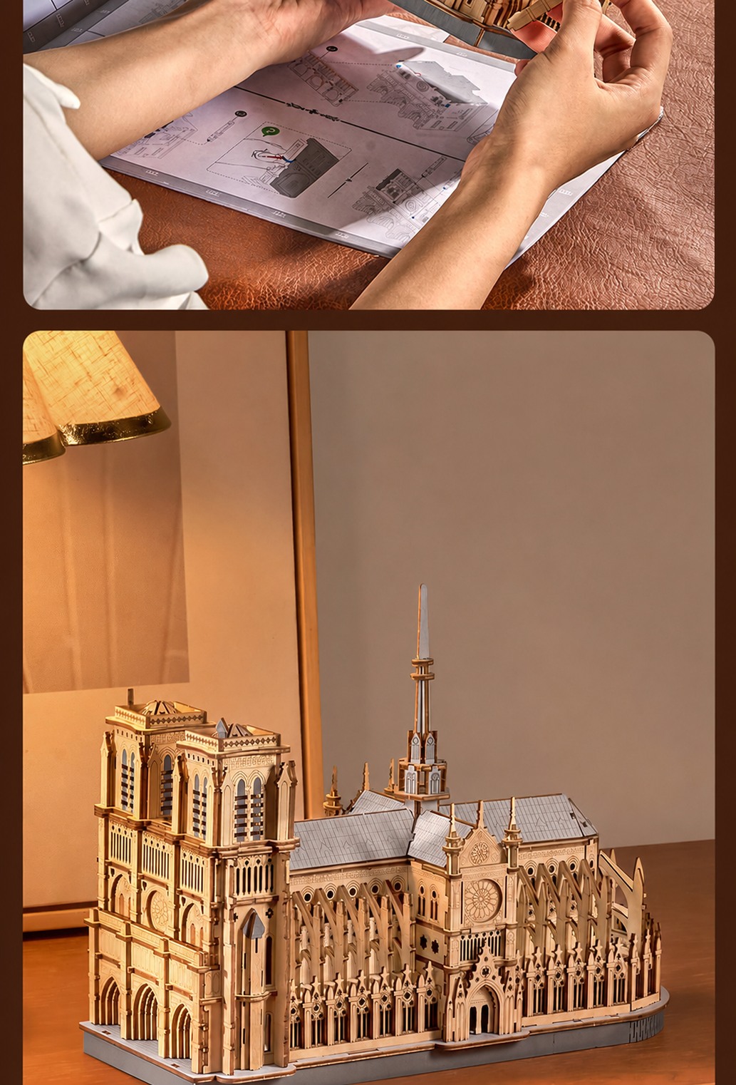 Rowood Cathedrale de Paris - puzzle 3D en bois TG511, visuel de detail 9