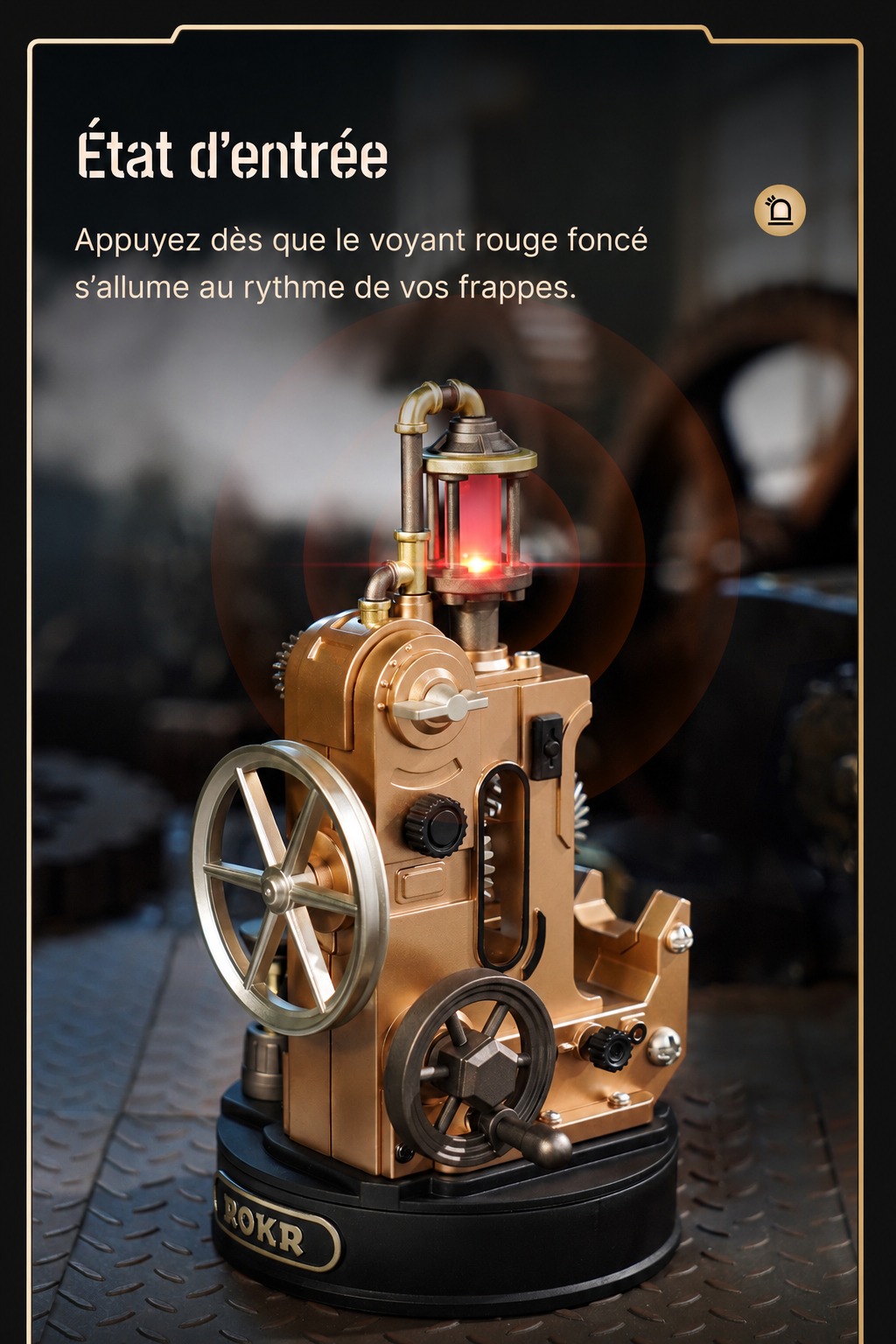 ROKR Telegraphe Morse - puzzle 3D mecanique CGM02, visuel de detail 3